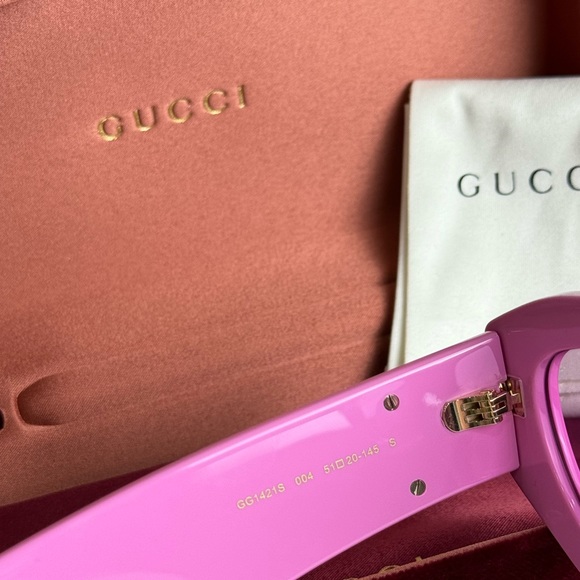 NEW GUCCI GG1421S 004 PINK WOMEN SUNGLASSES GUCCI - Picture 11 of 12